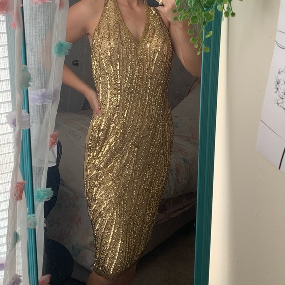 BLACK FRIDAY SALE 🖤100% Silk Vintage Jas Jas New York Beaded Halter Neck Dress - Picture 10 of 15